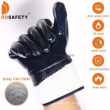 Fully Coated Blue Cotton with Nitrile Safety Gloves Ce 4112X